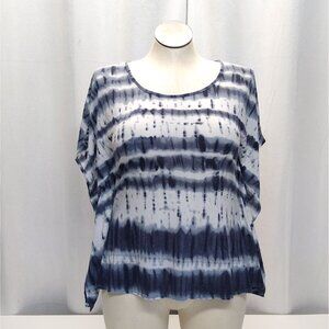 Cato Tie-Dye Tunic Flowing Butterfly Sleeves Top Soft Comfortable Women's Medium